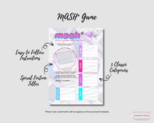Load image into Gallery viewer, Y2K Millennial 2000s Game Bundle Template, Canva Template, DIY Template, MASH Game, Would You Rather Game, Love Match Game
