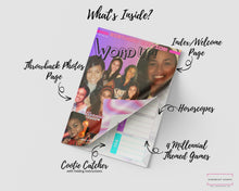 Load image into Gallery viewer, Y2K Millennial 2000s Birthday Party Magazine Template, Canva Magazine Template, DIY Template, Birthday Brochure, Custom Magazine
