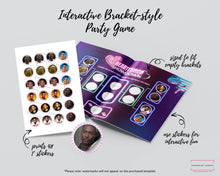 Load image into Gallery viewer, Y2K Millennial 2000s Birthday Party Game, 2000s Heartthrob Game & Sticker Template, Canva Template, DIY Template, Custom Magazine