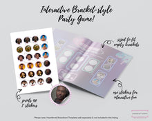 Load image into Gallery viewer, Y2K Millennial 2000s Birthday Party Game, 2000s Heartthrob Sticker Template, Canva Template, DIY Template, Custom Magazine