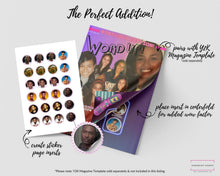 Load image into Gallery viewer, Y2K Millennial 2000s Birthday Party Game, 2000s Heartthrob Sticker Template, Canva Template, DIY Template, Custom Magazine