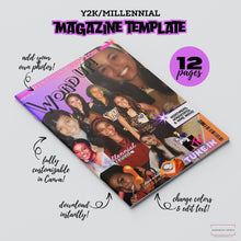 Load image into Gallery viewer, Y2K Millennial 2000s Birthday Party Magazine Template, Canva Magazine Template, DIY Template, Birthday Brochure, Custom Magazine
