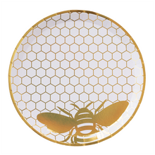 Load image into Gallery viewer, Honey Bee Gold Dinner Plates (Set of 8)