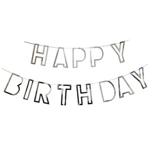 Load image into Gallery viewer, Metallic Cutout Happy Birthday Banner