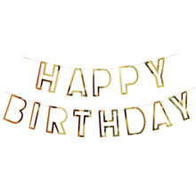 Load image into Gallery viewer, Metallic Cutout Happy Birthday Banner