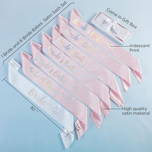 Load image into Gallery viewer, Brides Babes Iridescent Satin Sashes (Set of 7)