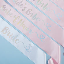 Load image into Gallery viewer, Brides Babes Iridescent Satin Sashes (Set of 7)