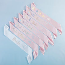 Load image into Gallery viewer, Brides Babes Iridescent Satin Sashes (Set of 7)