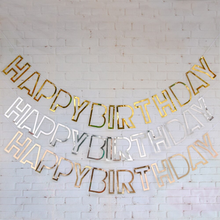 Load image into Gallery viewer, Metallic Cutout Happy Birthday Banner