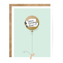 Load image into Gallery viewer, Mint & Gold Balloon Scratch-off Greeting Card