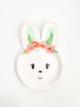 Load image into Gallery viewer, Flower Crown Bunny Plates (Set of 8)