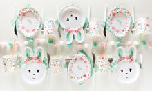 Load image into Gallery viewer, Flower Crown Bunny Plates (Set of 8)