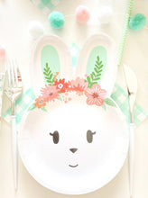 Load image into Gallery viewer, Flower Crown Bunny Plates (Set of 8)