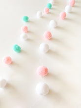 Load image into Gallery viewer, Pink & Green Mini Pom Pom Garland