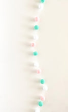 Load image into Gallery viewer, Pink & Green Mini Pom Pom Garland