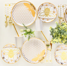 Load image into Gallery viewer, Honey Bee Gold Dinner Plates (Set of 8)