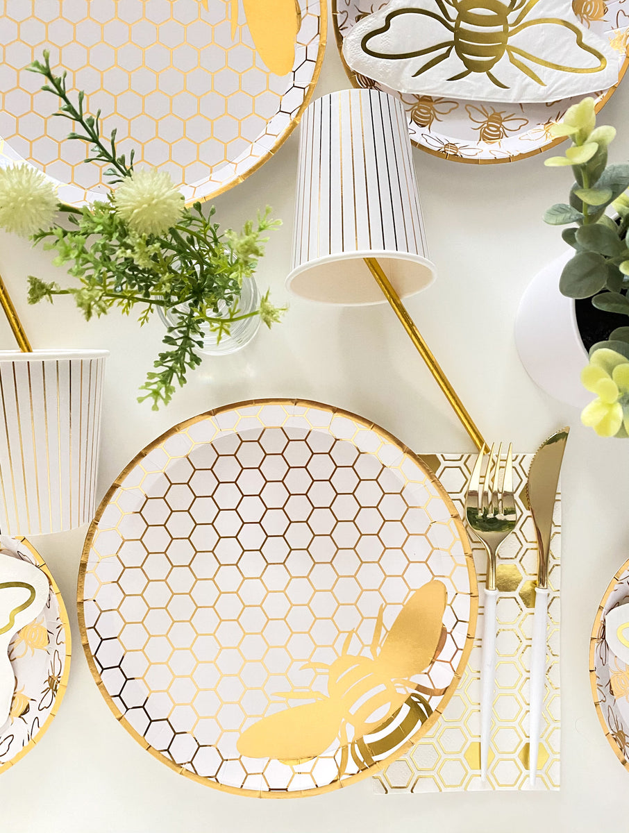 Hey, Bae-Bee Gold Foil Dinner Plates