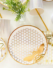 Load image into Gallery viewer, Honey Bee Gold Dinner Plates (Set of 8)