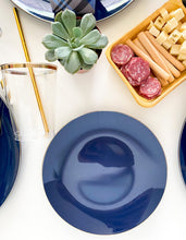 Load image into Gallery viewer, Navy & Gold Plastic Dessert Plates (Set of 10)