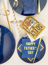 Load image into Gallery viewer, Navy & Gold Plastic Dessert Plates (Set of 10)