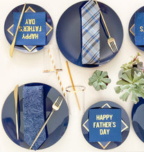 Load image into Gallery viewer, Navy & Gold Plastic Dinner Plates (Set of 10)