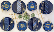Load image into Gallery viewer, Navy & Gold Plastic Dinner Plates (Set of 10)