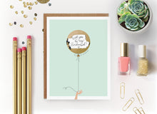 Load image into Gallery viewer, Mint & Gold Balloon Scratch-off Greeting Card