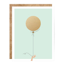 Load image into Gallery viewer, Mint & Gold Balloon Scratch-off Greeting Card
