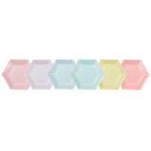 Load image into Gallery viewer, "We Heart Pastels" Hexagonal Dessert Plates (Set of 12)