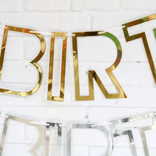 Load image into Gallery viewer, Metallic Cutout Happy Birthday Banner