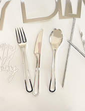 Load image into Gallery viewer, Cutout Cutlery Set - Silver (Set of 24)