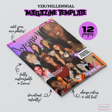 Load image into Gallery viewer, Y2K Millennial 2000s Birthday Party Magazine Template, Canva Magazine Template, DIY Template, Birthday Brochure, Custom Magazine
