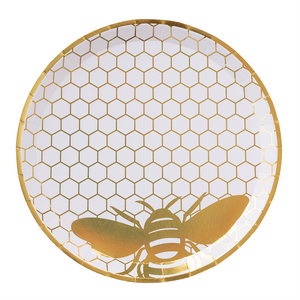 Honey Bee Gold Dinner Plates (Set of 8)