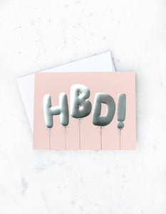 HBD Balloons Birthday Card