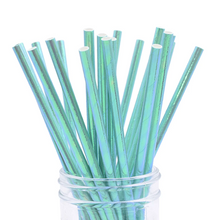 Load image into Gallery viewer, Teal Iridescent Paper Straws (Set of 10)
