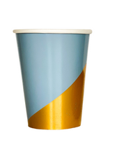 Load image into Gallery viewer, Metallic Dipped Cups - Blue &amp; Gold (Set of 8)
