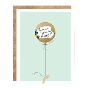 Mint & Gold Balloon Scratch-off Greeting Card