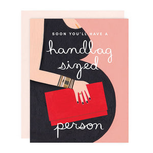 Handbag Sized Person Baby Shower Card