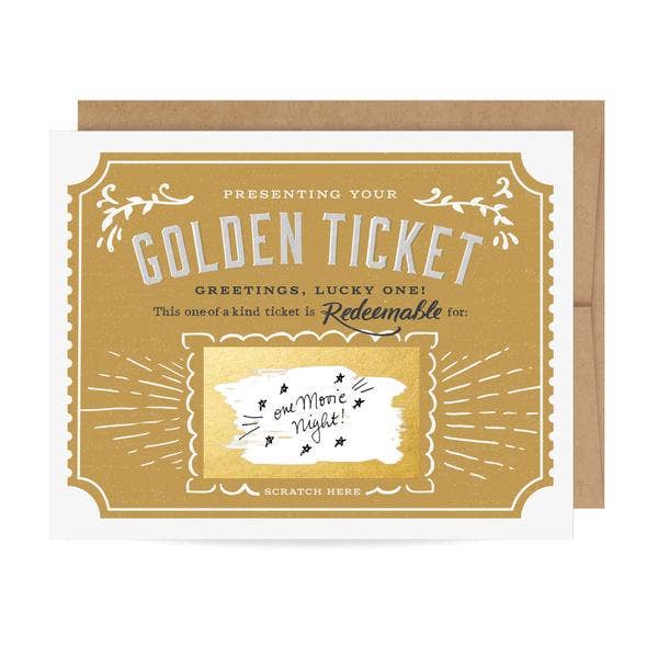 Golden Ticket Scratch-off Greeting Card