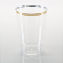 Load image into Gallery viewer, Clear &amp; Gold Plastic Tumblers (Set of 20)
