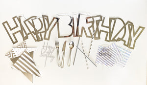 Metallic Cutout Happy Birthday Banner