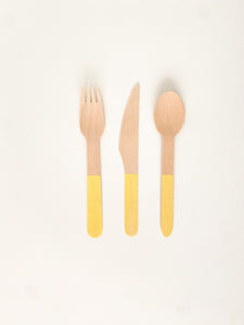 Rustic Wooden Cutlery (Set of 24)