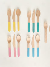 Load image into Gallery viewer, Rustic Wooden Cutlery (Set of 24)
