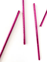 Load image into Gallery viewer, Hot Pink Metallic Paper Straws (Set of 10)
