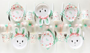 Flower Crown Bunny Plates (Set of 8)