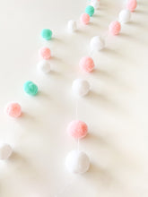 Load image into Gallery viewer, Pink &amp; Green Mini Pom Pom Garland
