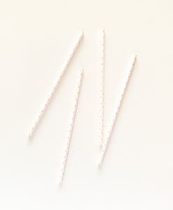White and Pink Polka Dot Straws (Set of 10)