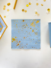 Load image into Gallery viewer, Paint Drip Dessert Napkins - Blue &amp; Gold (Set of 16)
