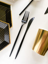 Load image into Gallery viewer, Sleek Cutlery Set - Black (Set of 16)
