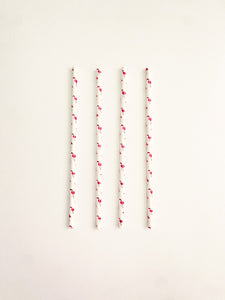 Metallic Flamingo Paper Straws (Set of 10)